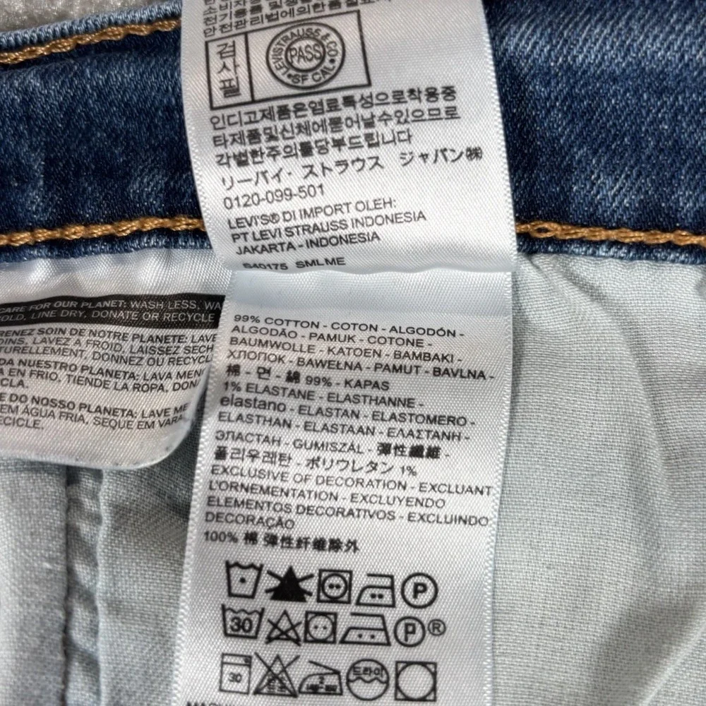Levis 505 Jeans Mens 38x32 Regular Fit Straight Dark Wash Blue Denim Stretch